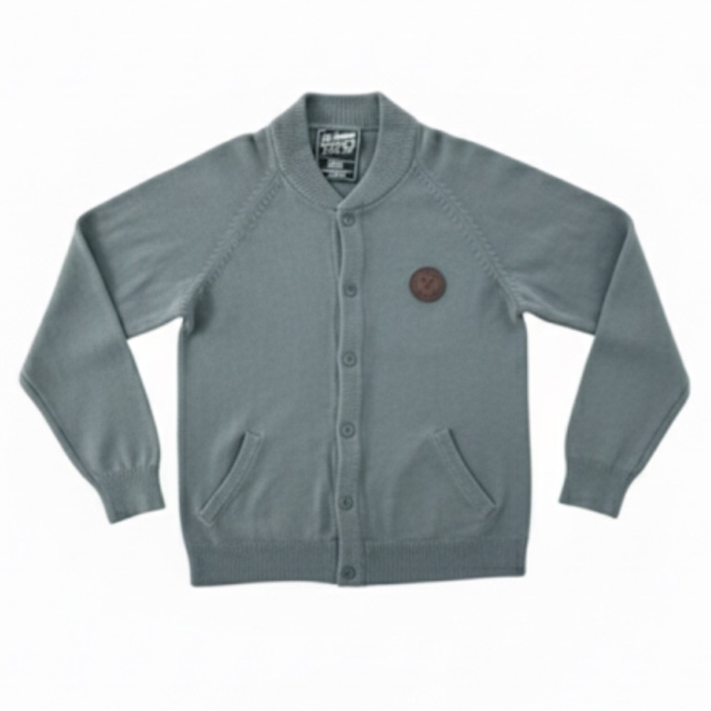 Us Versus Them Men’s Cardigan Sweater In Olive Gray Size Large EUC!